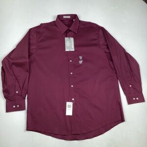 Burgundy Geoffrey Beene Long Sleeve Button up Men's Dress shirt NEW!